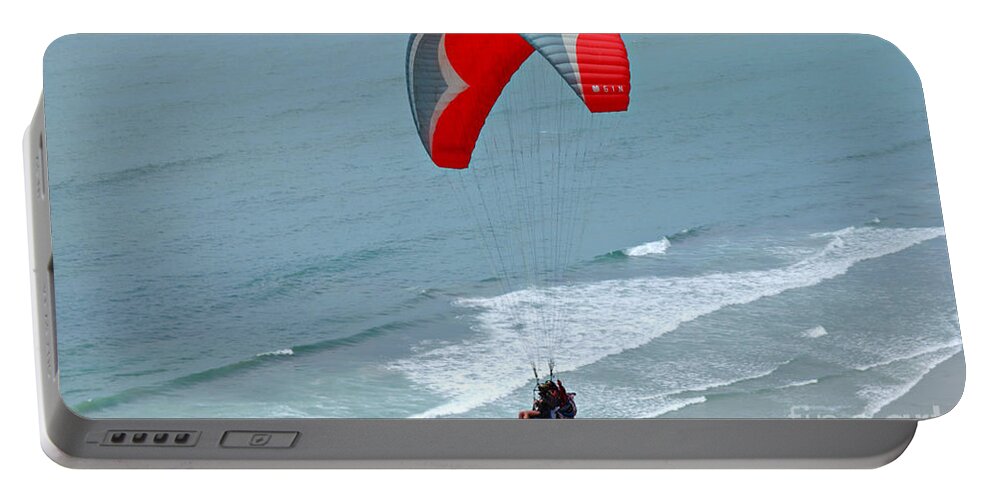 Paraglider Portable Battery Charger featuring the photograph Paragliding at Torrey Pines by Anna Lisa Yoder