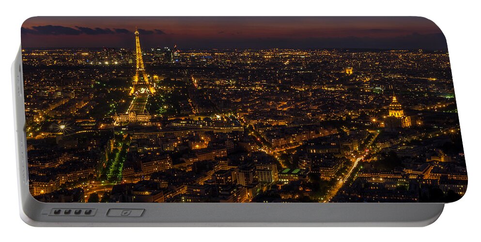 59th Floor Portable Battery Charger featuring the photograph Paris by Night by Mark Llewellyn