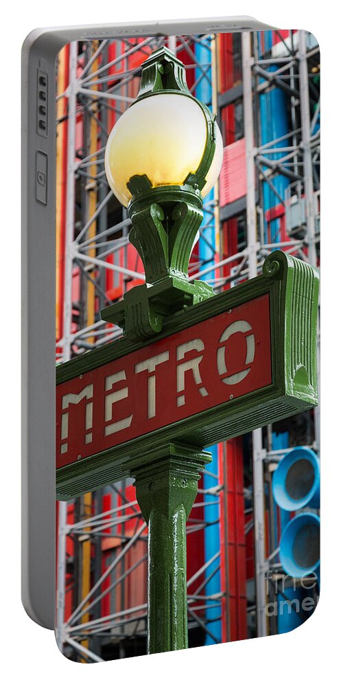 Centre Pompidou Portable Battery Charger featuring the photograph Paris Metro by Inge Johnsson