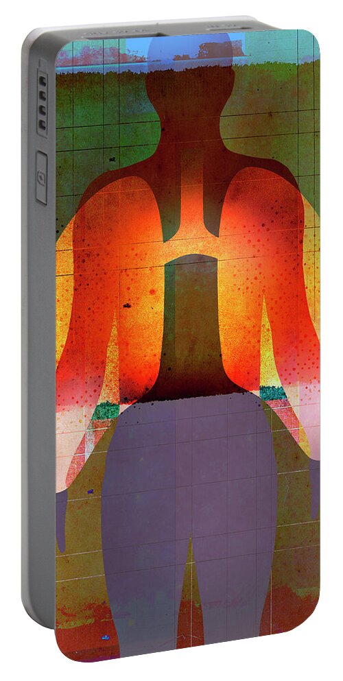 Abstract Portable Battery Charger featuring the photograph Particles Inside Of Glowing Lungs by Ikon Ikon Images