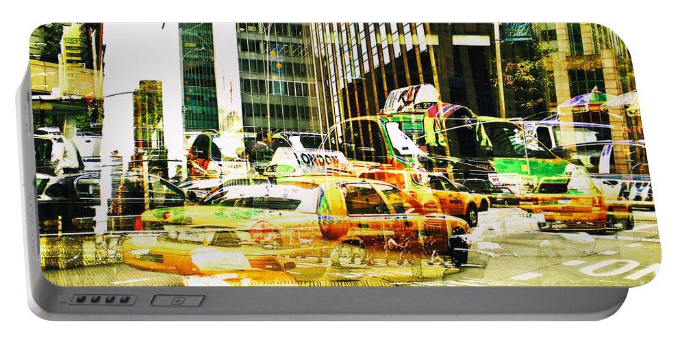 New York City Portable Battery Charger featuring the photograph Passion NYC Midtown Noon Traffic by Sabine Jacobs