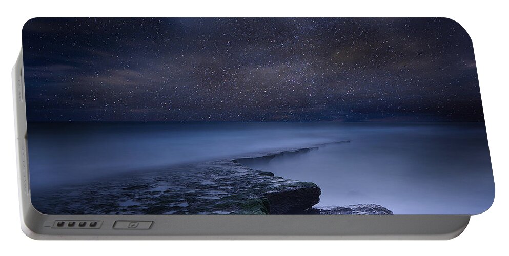 Night Portable Battery Charger featuring the photograph Path to infinity by Jorge Maia