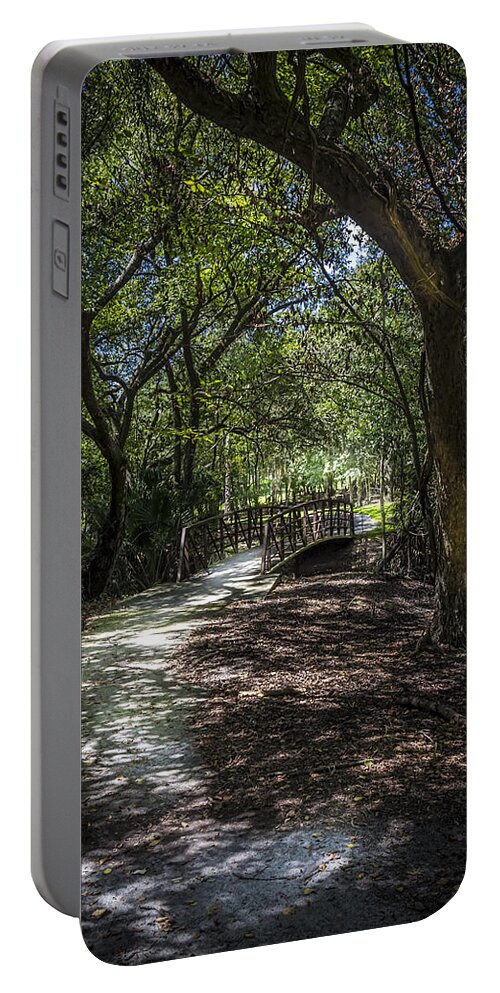 Oak Trees Portable Battery Charger featuring the photograph Pathway to the Bridge by Marvin Spates