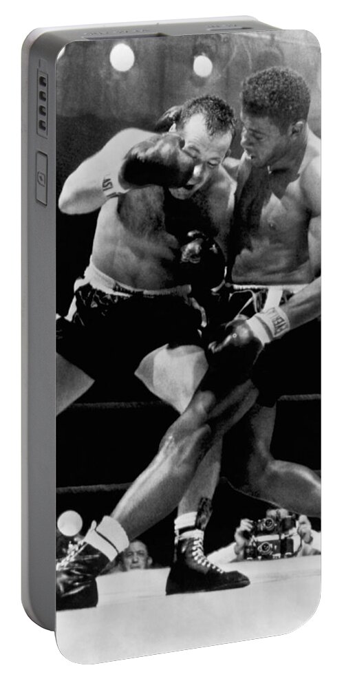 1950s Portable Battery Charger featuring the photograph Patterson And Johansson Boxing by Underwood Archives