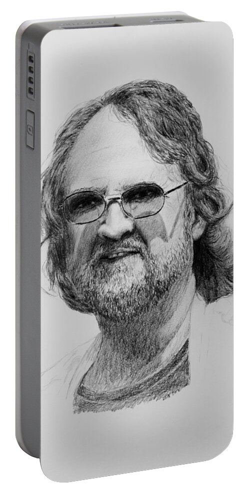 Portrait Portable Battery Charger featuring the drawing Paul Rebmann by Daniel Reed