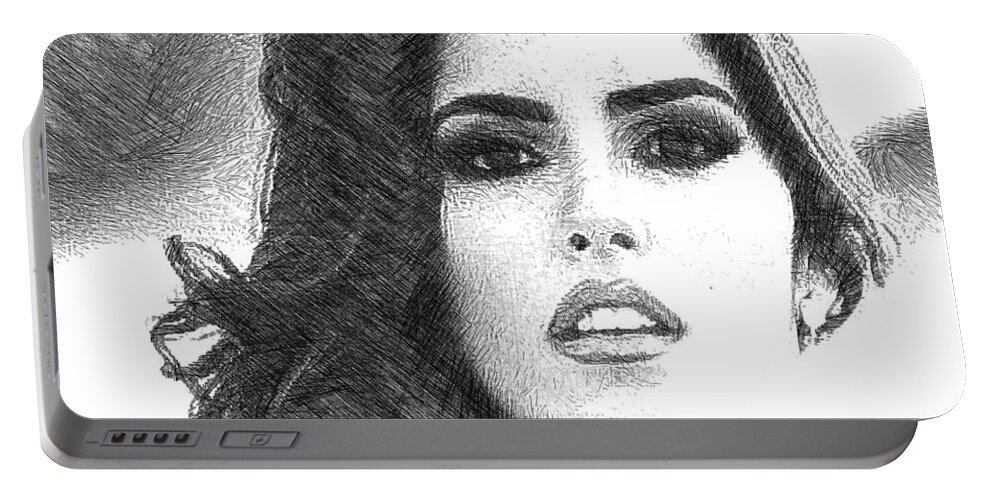 Paulina Vega Portable Battery Charger featuring the digital art Paulina Vega - Miss Universe 2014 by Rafael Salazar