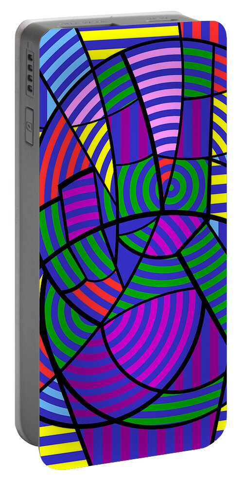 Colorful Portable Battery Charger featuring the digital art Peace 3 of 12 by Randall J Henrie