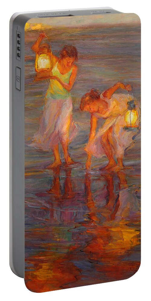 Beach Portable Battery Charger featuring the painting Peace by Diane Leonard