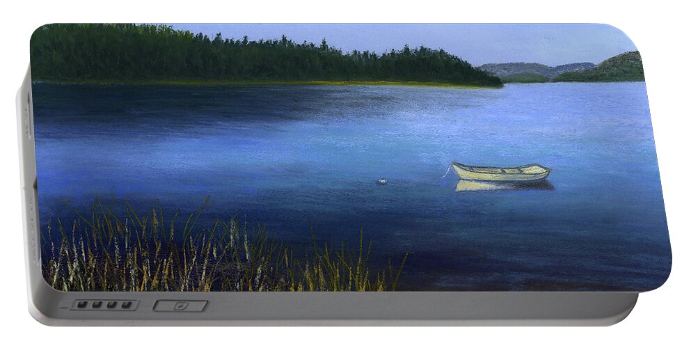 Bay Portable Battery Charger featuring the painting Peaceful Bay by Ginny Neece