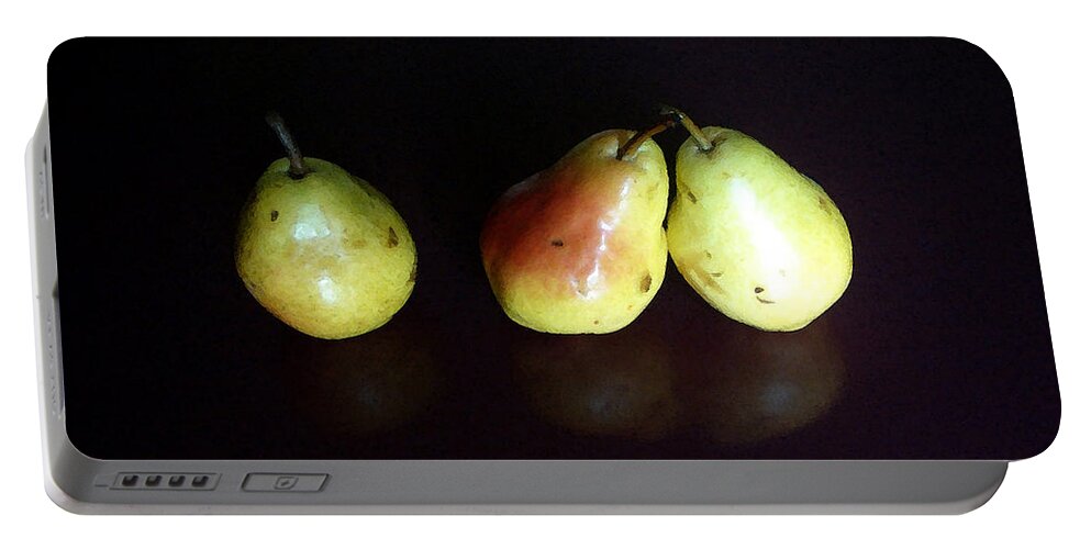 Pears Portable Battery Charger featuring the digital art Pear Rorschach by Gary Olsen-Hasek