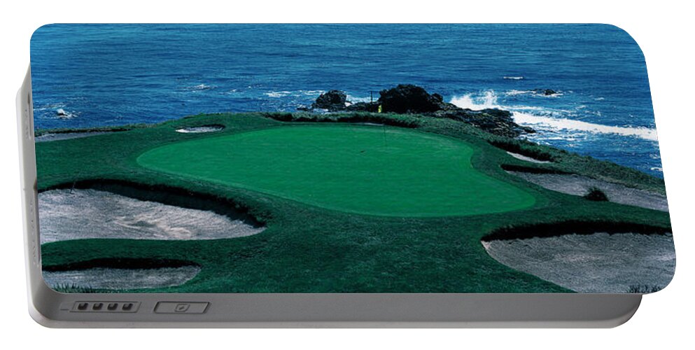 Photography Portable Battery Charger featuring the photograph Pebble Beach Golf Course 8th Green by Panoramic Images
