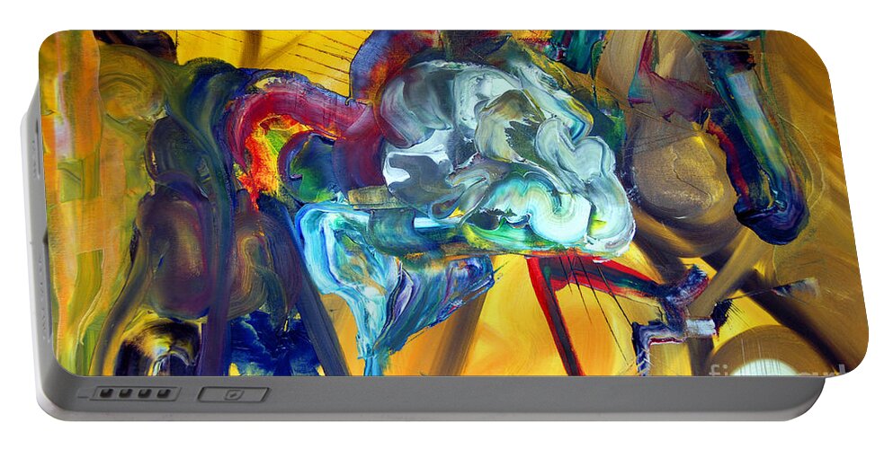 Pegasus Portable Battery Charger featuring the painting Pegasus by James Lavott