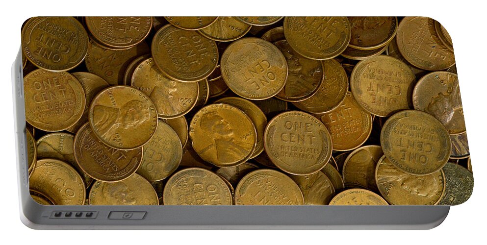 Penny Portable Battery Charger featuring the photograph Pennies by Paul W Faust - Impressions of Light