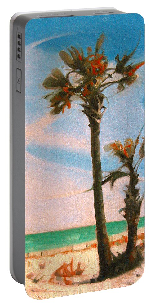 Pensacola Beach Portable Battery Charger featuring the painting Pensacola Beach by T S Carson
