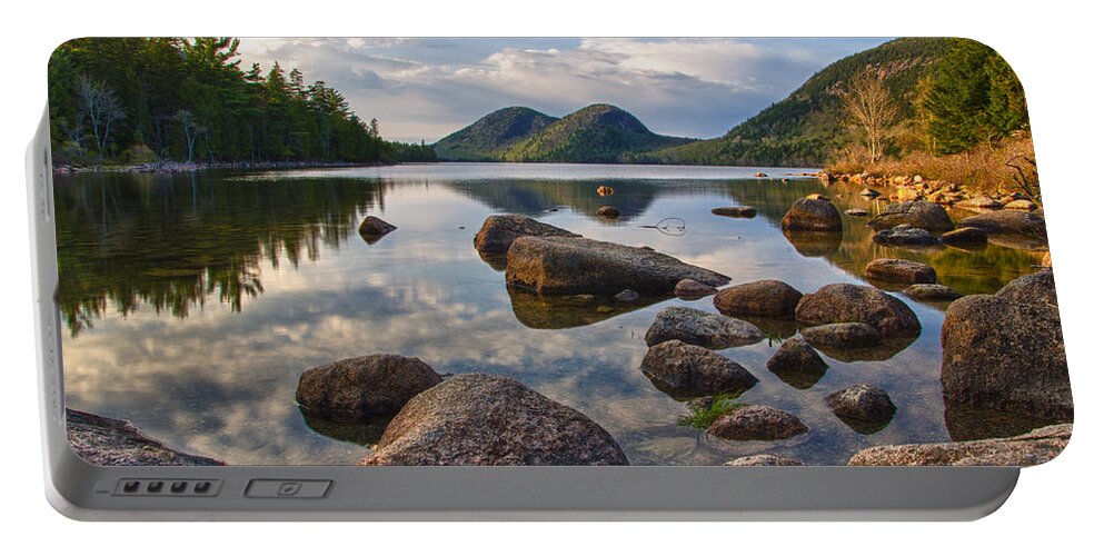 Acadia Portable Battery Charger featuring the photograph Perfect Pond by Kristopher Schoenleber