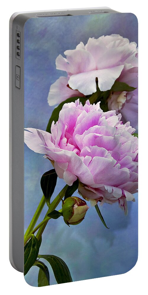 Peony Portable Battery Charger featuring the photograph Perfume And Powdery Pastels by Theresa Tahara