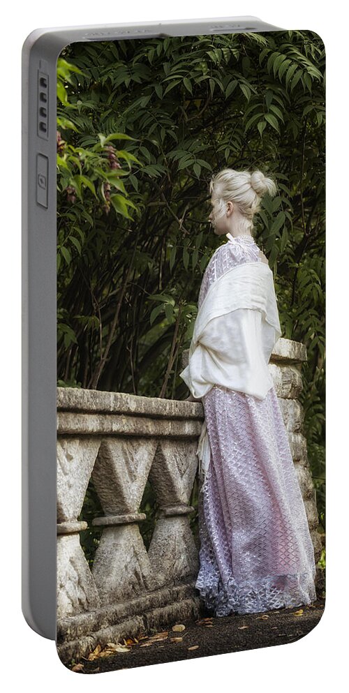Woman Portable Battery Charger featuring the photograph Period Lady On Bridge by Joana Kruse
