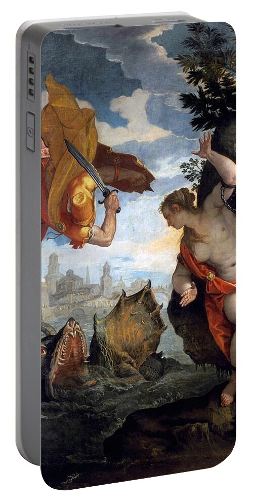 1576-1578 Portable Battery Charger featuring the painting Perseus Rescuing Andromeda by Paolo Veronese
