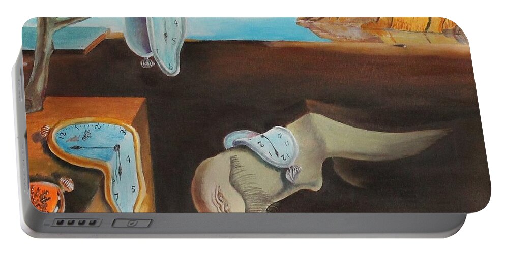 Salvador Dali Portable Battery Charger featuring the painting Persistence of Memory by Bob Williams
