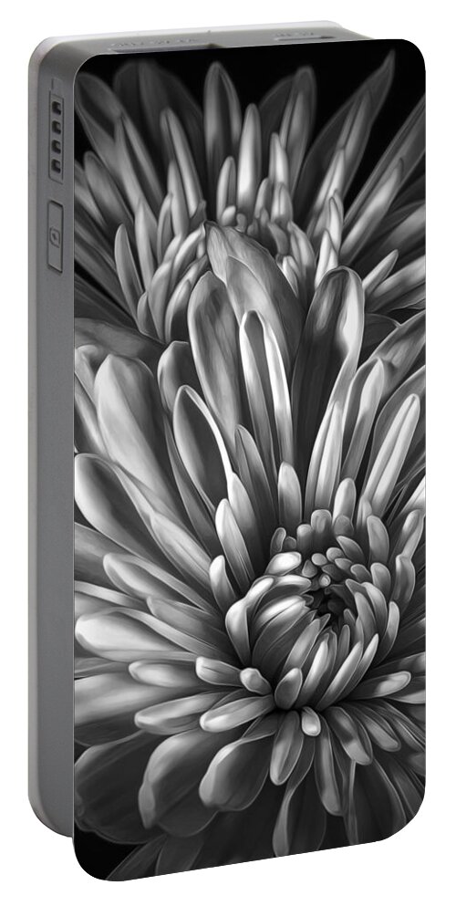 Flower Portable Battery Charger featuring the photograph Petaled Black by Bill and Linda Tiepelman