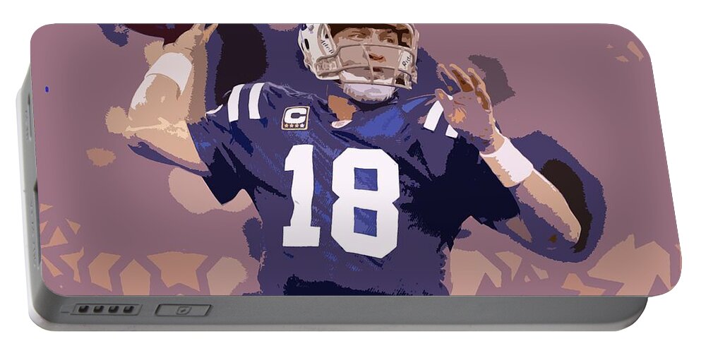 Peyton Manning Portable Battery Charger featuring the photograph Peyton Manning Abstract Number 2 by George Pedro