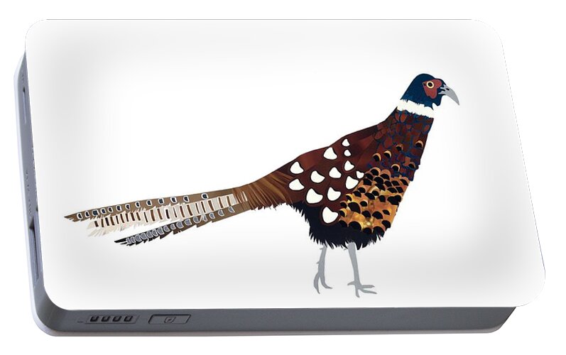Pheasant Portable Battery Charger featuring the painting Pheasant by Isobel Barber