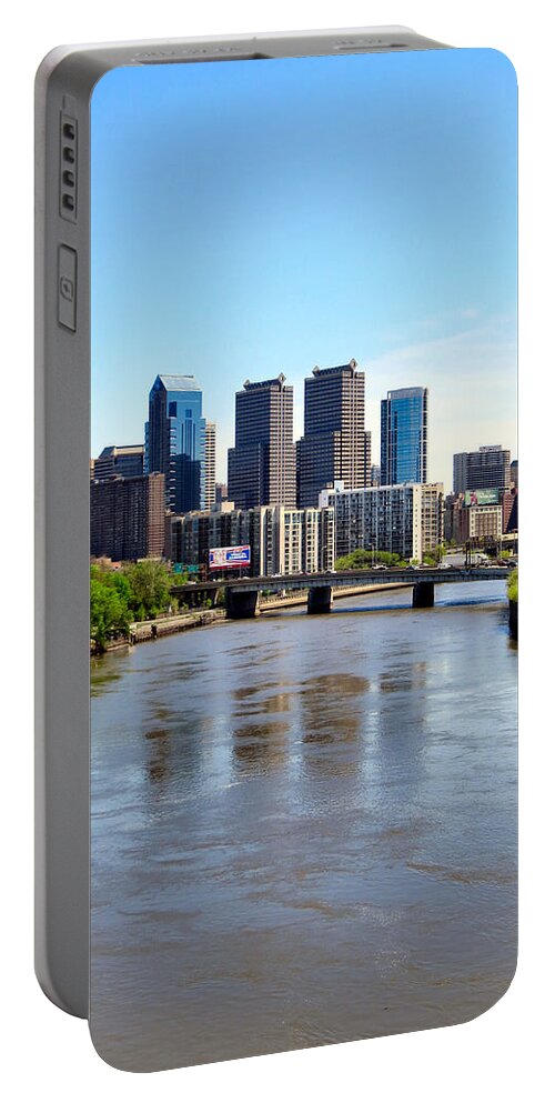 Philadelphia Portable Battery Charger featuring the photograph Philly Bridges Buildings by Art Dingo