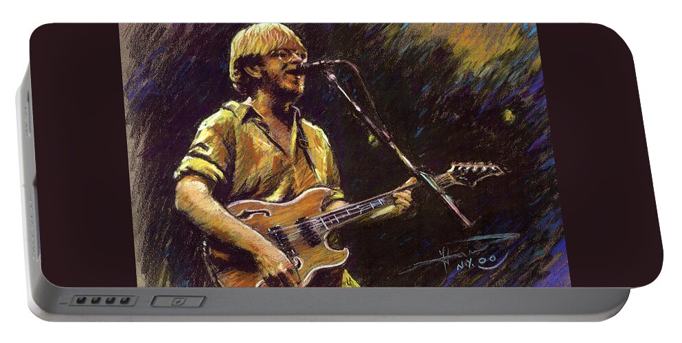 Phish Portable Battery Charger featuring the pastel Phish by Ylli Haruni
