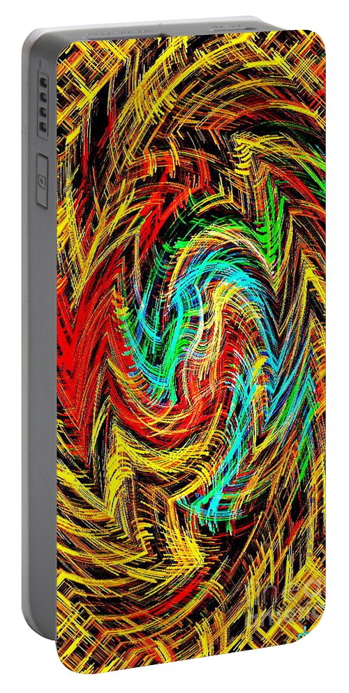 Iphone Case Art Portable Battery Charger featuring the painting Phone Case Art Bold And Colorful Abstract Geometric Textures Designs By Carole Spandau 128 Cbs Art by Carole Spandau