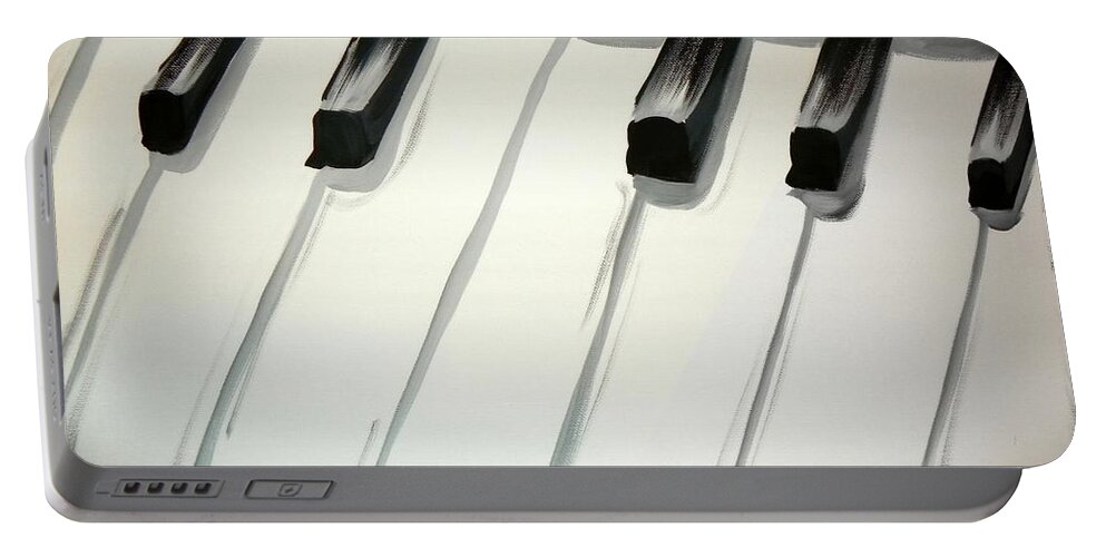 Piano Portable Battery Charger featuring the painting Piano Keys by Marisela Mungia