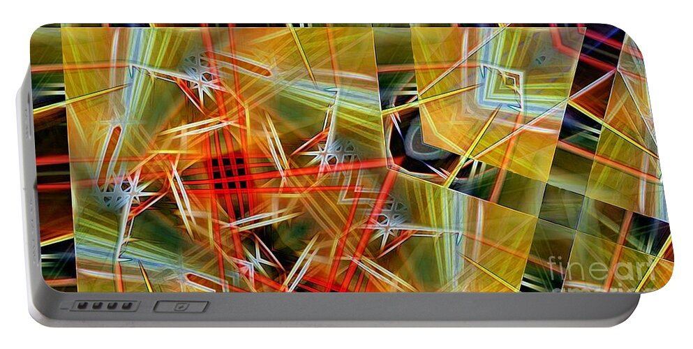 Abstract Portable Battery Charger featuring the photograph Pick Up Sticks in Geometry by Ronald Bissett