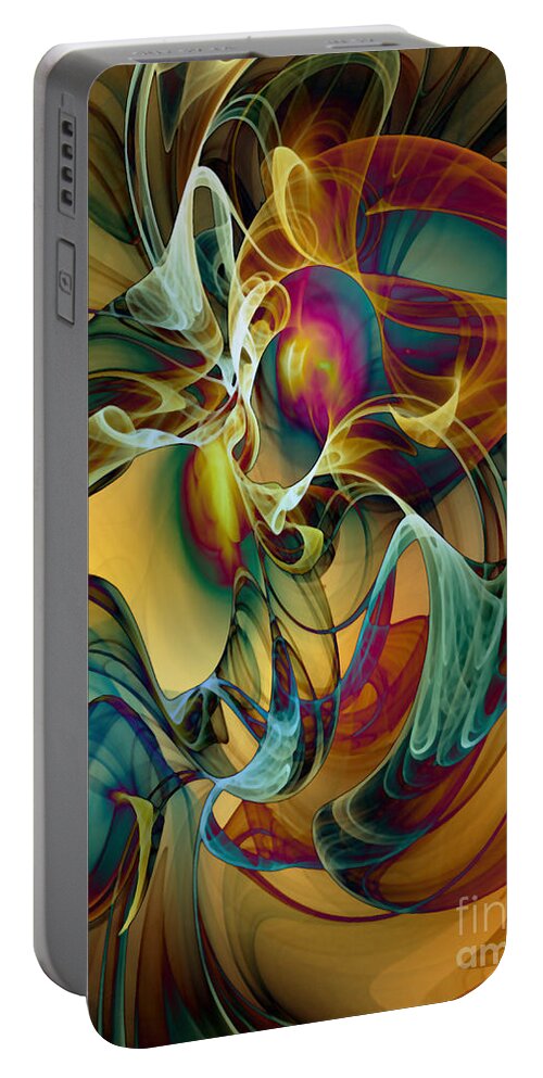 Wind Portable Battery Charger featuring the digital art Picked up by the Wind by Klara Acel