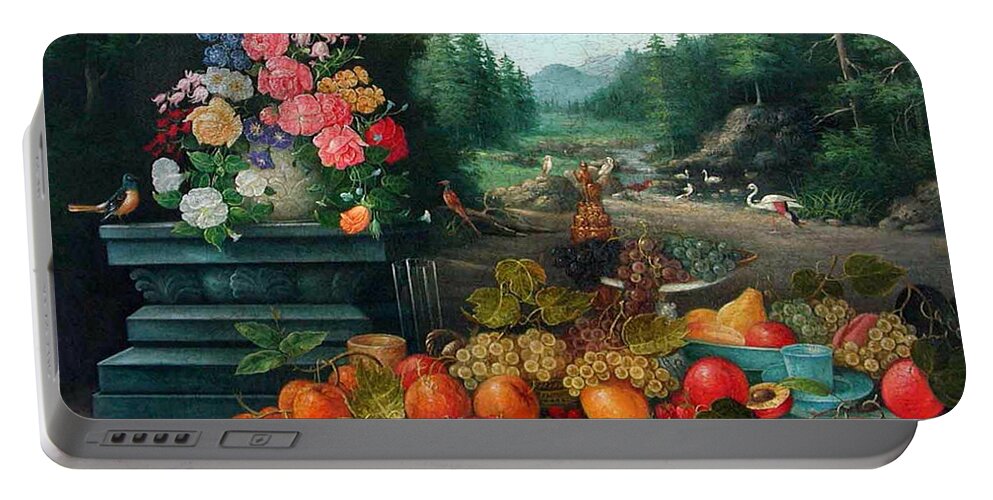 Floral Portable Battery Charger featuring the photograph Picnic at the Park by Munir Alawi