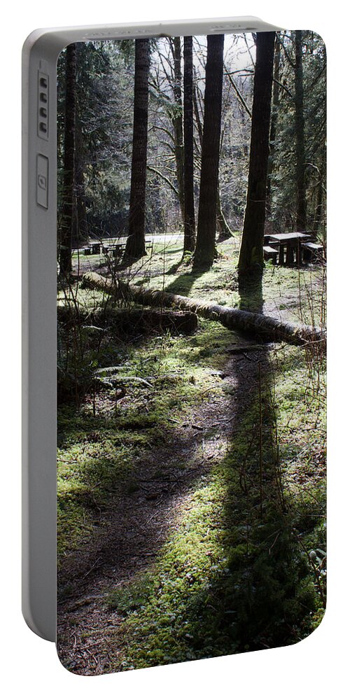 Oregon Portable Battery Charger featuring the photograph Picnic Pathway by John Daly