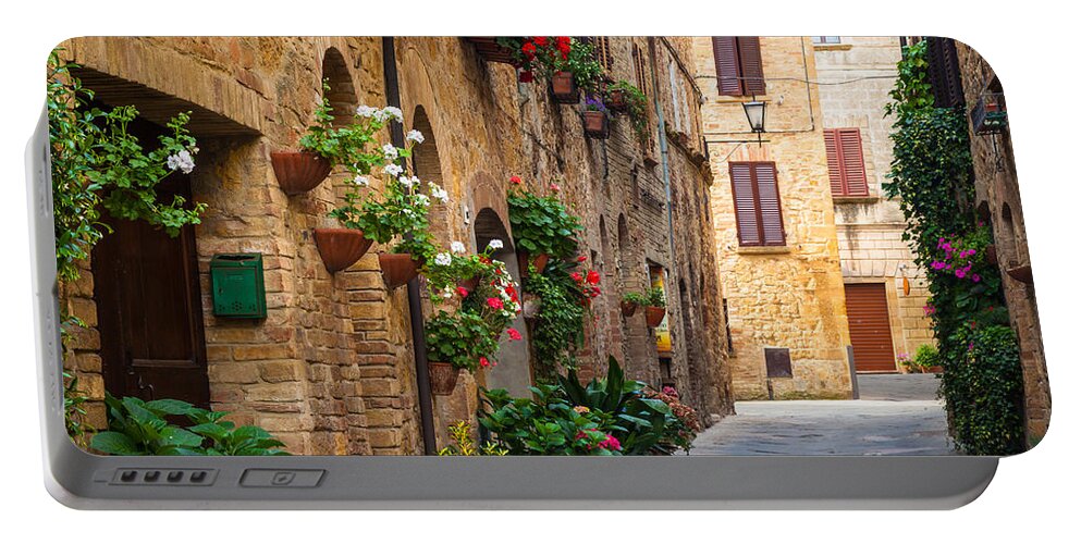 Europe Portable Battery Charger featuring the photograph Pienza Street by Inge Johnsson