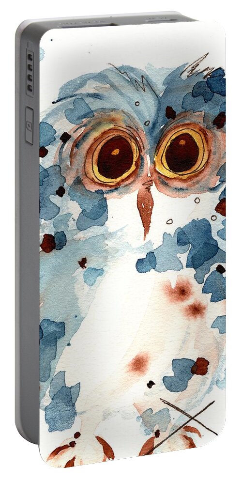 Owl Art Portable Battery Charger featuring the painting Pier 1 Owl by Dawn Derman