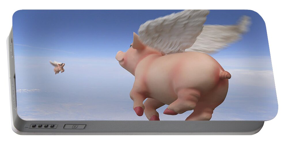 Pigs Fly Portable Battery Charger featuring the photograph Pigs Fly 2 by Mike McGlothlen