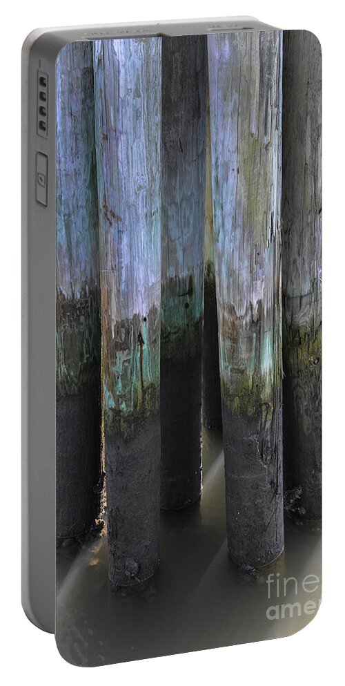 Pilings Portable Battery Charger featuring the photograph Salt Water Piling by Dale Powell