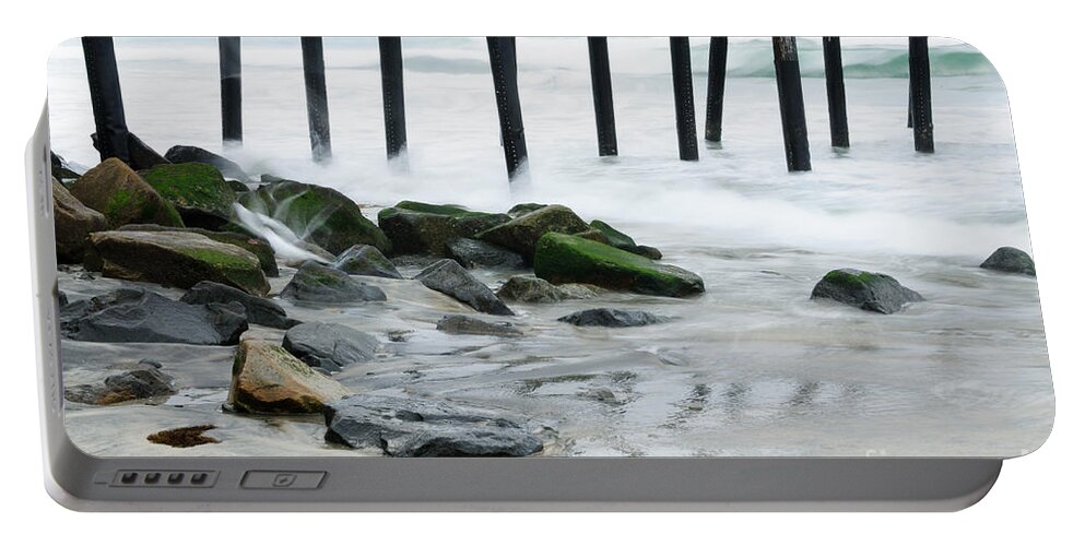 Oceanside Pier Portable Battery Charger featuring the photograph Pilings at Oceanside by Vivian Christopher