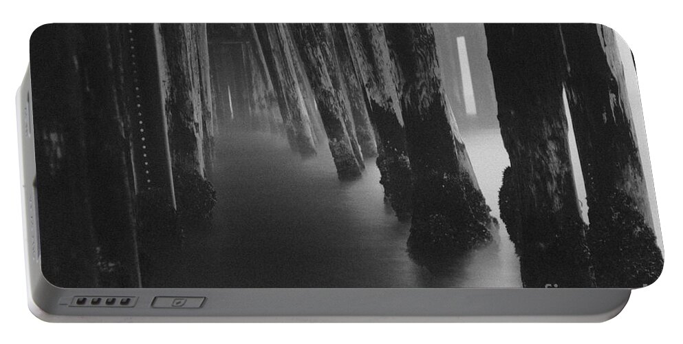 Pier Portable Battery Charger featuring the photograph Pillars and Fog 1 by Paul Topp