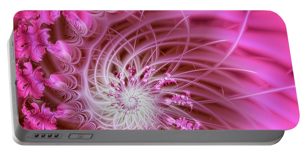 Pink Portable Battery Charger featuring the digital art Pink by Lena Auxier
