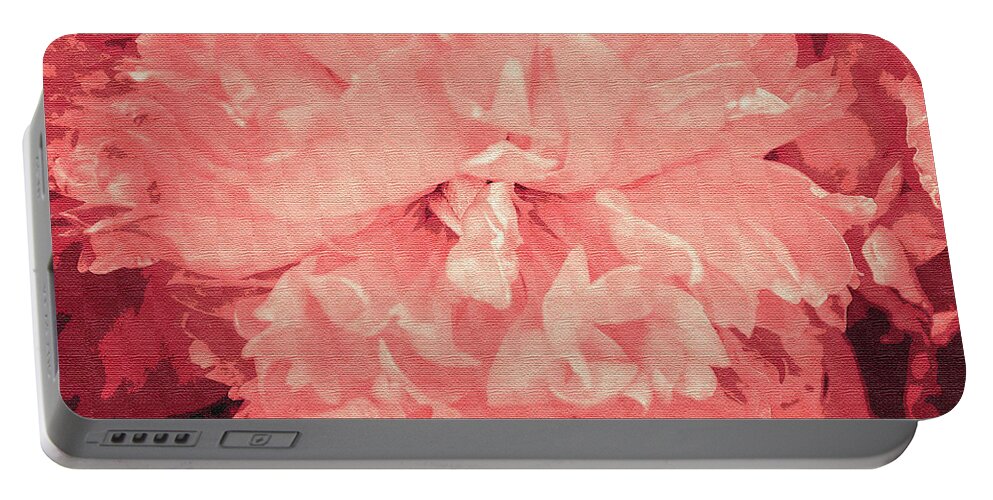 Pink Portable Battery Charger featuring the photograph Pink Macro Flower by Grace Grogan