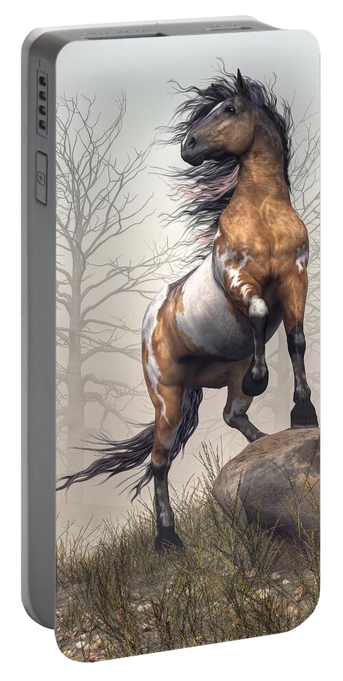 Pinto Portable Battery Charger featuring the digital art Pinto by Daniel Eskridge