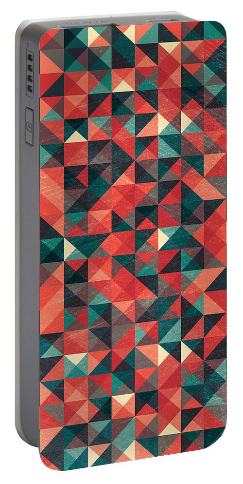 Pattern Portable Battery Charger featuring the digital art Pixel Art Poster by Mike Taylor