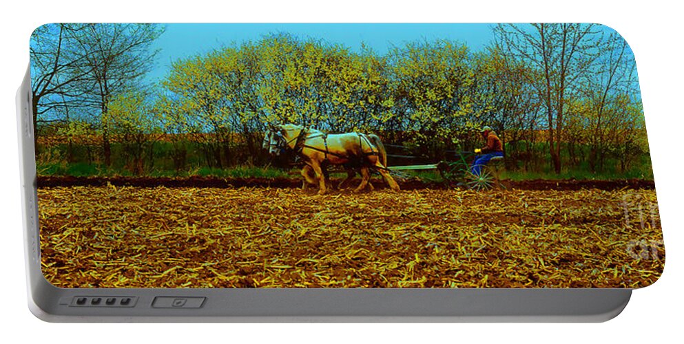 Plow Portable Battery Charger featuring the photograph Plow days Freeport Illinos  by Tom Jelen