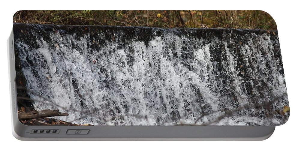 Poconos Waterfall Wall Portable Battery Charger featuring the photograph Poconos Waterfall Wall by John Telfer