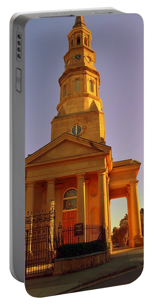 St. Philips Episcopal Church Portable Battery Charger featuring the photograph Pointing To Heaven by Lisa Wooten