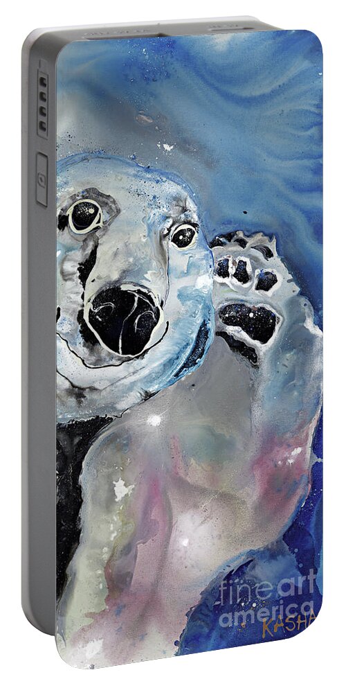 Animal Portable Battery Charger featuring the painting Polarized by Kasha Ritter