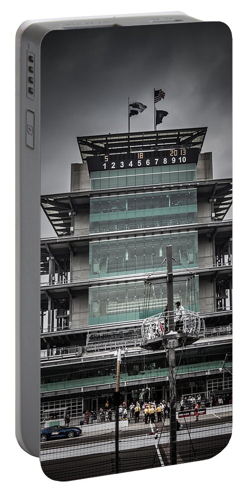 2013 Portable Battery Charger featuring the photograph Pole Day at the Indy 500 by Ron Pate