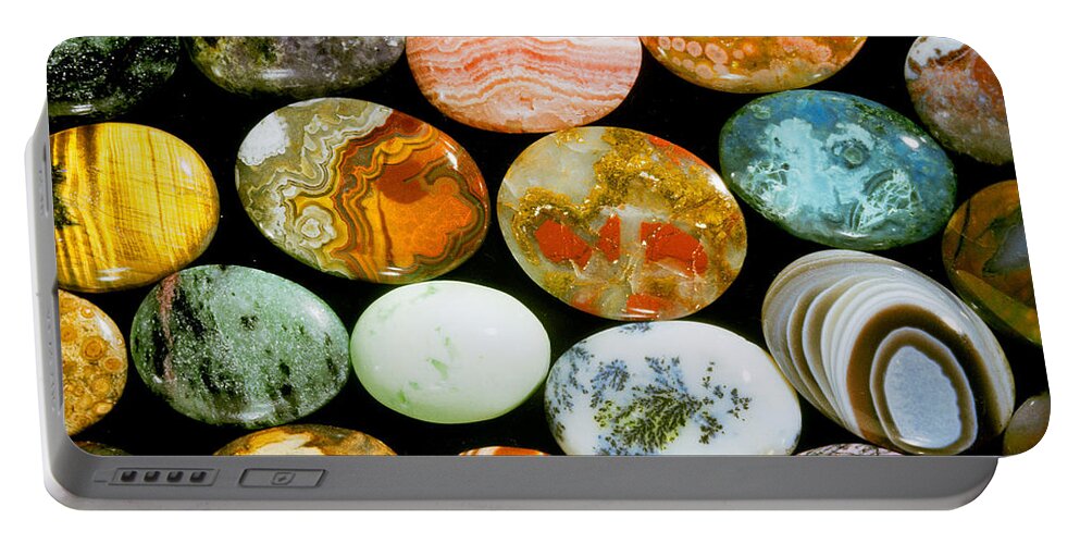 Agate Portable Battery Charger featuring the photograph Polished Stones by Louise K Broman
